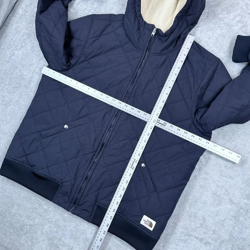 The North Face Cuchillo Insulated Quilted Jacket Men XL Hood Sherpa Fleece Lined